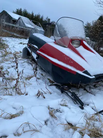End of season sale 1983 bravo carb leaks seat has a few staples missing one hinge is broke on the ho...