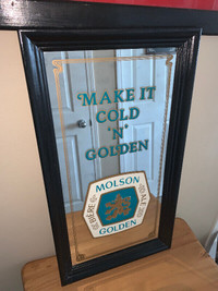 Vintage XL Size Molson Golden Beer bar sign pub mirror