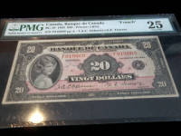 1935 $20 Princess Elizabeth French/English Version Banknotes