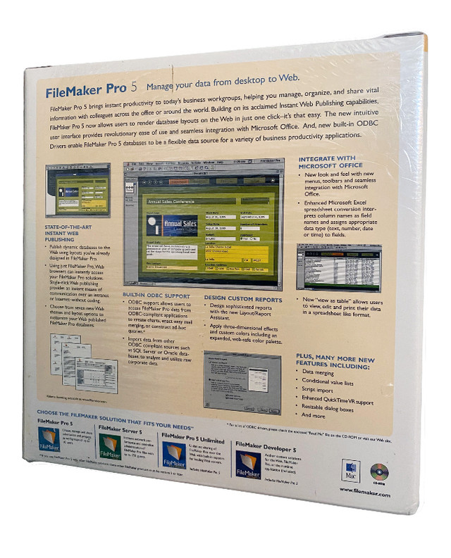 FileMaker Pro 5.0 Box/Boite, for/pour Mac dans Logiciels  à Ville de Montréal - Image 2