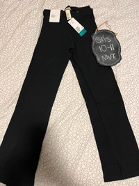 H and M Girls BLACK cotton 2 pack Leggings 10-11 - BRAND NEW wit