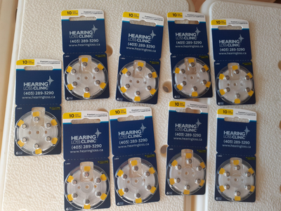premium hearing aid batteries size 10, brand new in box 6 batteries / package total 9 packages $20 f...