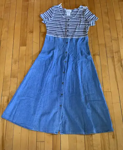 Jaclyn T Denim Button-Down Prairie Style House Dress. NEW, View more