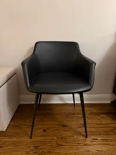 Black leather chairs - arm or dining, View more
