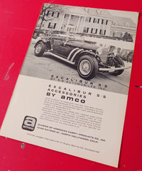 RETRO 1965 AMCO ACCESSORIES AD FOR EXCALIBUR SS KIT CAR