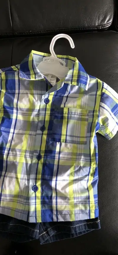 New boys summer outfit with shirt and short 18M, View more