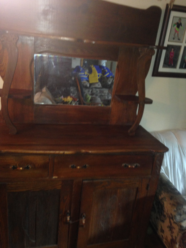 Antique Sideboard with a Mirror in Hutches & Display Cabinets in Kingston - Image 3