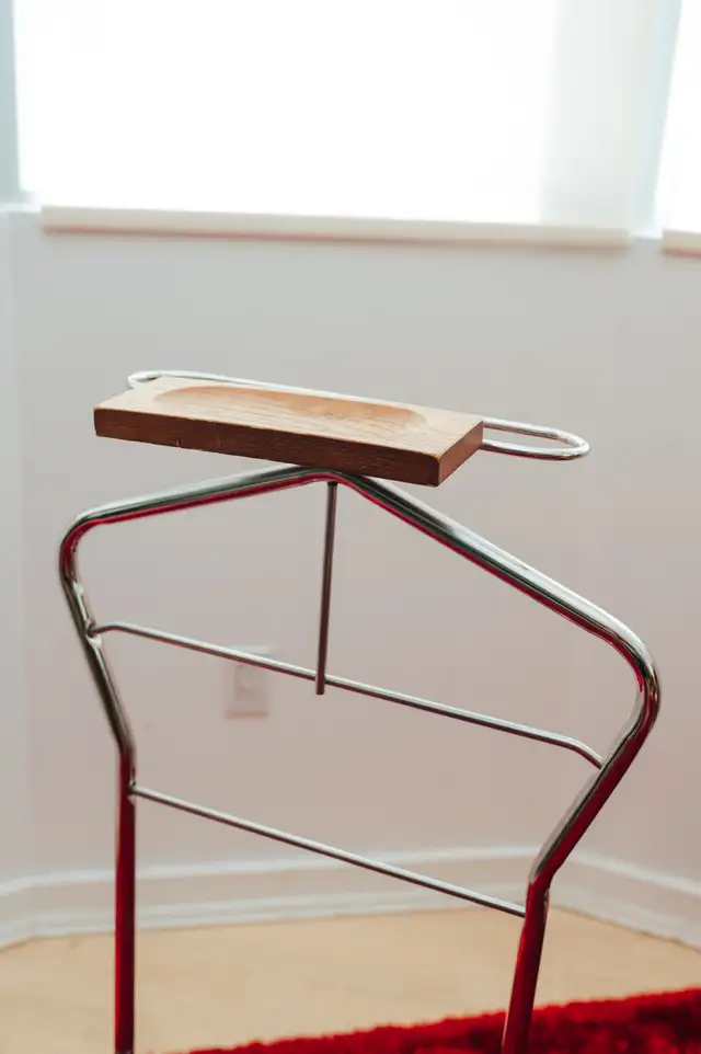 Chrome & Teak Mid-Century Valet Stand in Dressers & Wardrobes in City of Toronto - Image 4