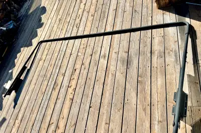 Gently used hot tub cover lifter, adjustable width and depth (currently set to 98” inside). Anodized...