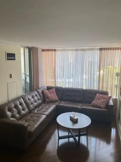 Brown Leather 3-Piece Sectional Sofa, View more