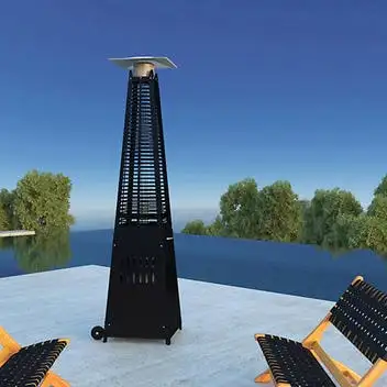 Tall Flame Patio Heater Black Modern Fireplace, Fire Pit in Heaters, Humidifiers & Dehumidifiers in Kitchener / Waterloo - Image 3