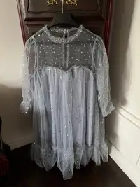 Blue silver tulle costume dress 