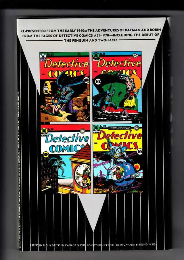 DC ARCHIVE EDITIONS BATMAN (#1 & #2) - DC 1990/1991 in Comics & Graphic Novels in Nanaimo - Image 5