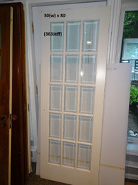 Door - Indoor, French Door, Hard Core, White, Older or Vintage