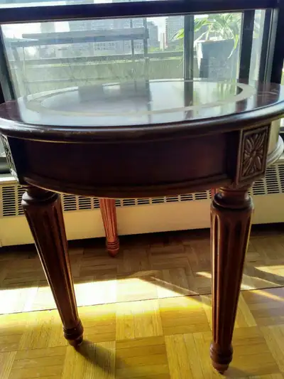 vintage wooden round table 24 dia x 22 high. Legs are removable., View more