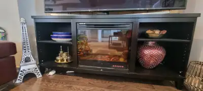 Tv stand for upto 70 inch tv with fire place, temp control option