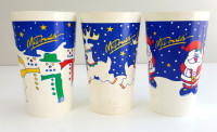 Vintage Coca-Cola McDonald's Blue Christmas Plastic Cups