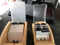 2 coffrets en bois pour cartes d’affaires avec index alphabétiqu