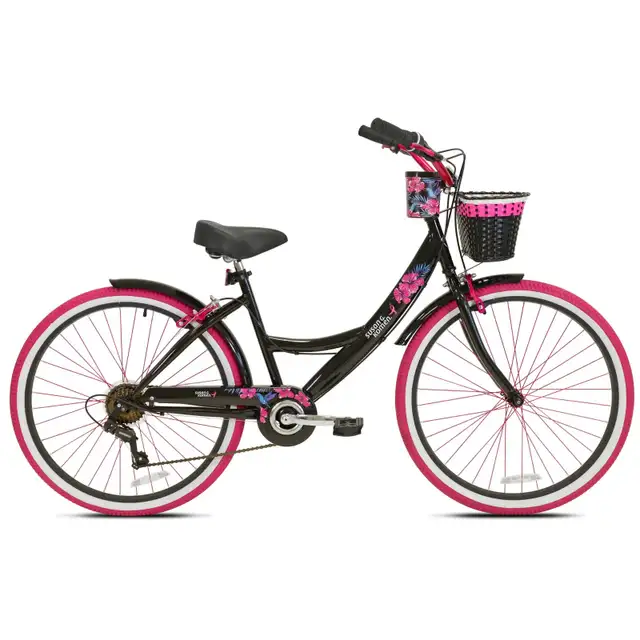 BRAND NEW Fight Cancer 26" Ladies Womens Cruiser Bike Black Pink63010223628033121