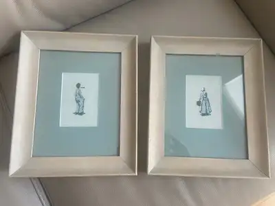 Vintage Framed Cross Stitch Art Pair, View more