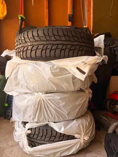 Get ready for the cold weather with this set of four pre-owned BFGoodrich Winter T/A KSI winter tire...