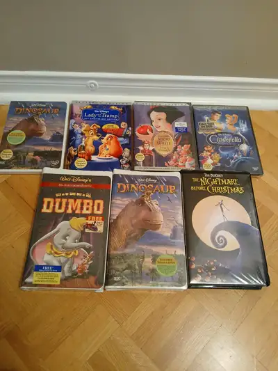 I have 4 children's DISNEY DVD MOVIES - 3 VHS DISNEY DVDS 1- CINDERELLA - new sealed Platinum Editio...