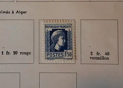 Timbre France Marianne d'Alger 1F50 neuf, View more