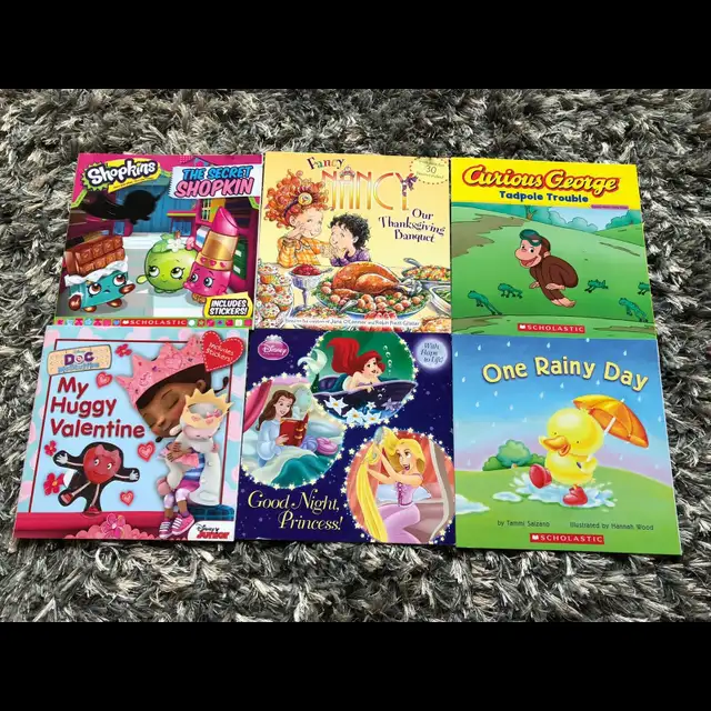 6 Elementary Storybooks Disney Shopkins Curious George