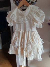 Beige flower girl dress