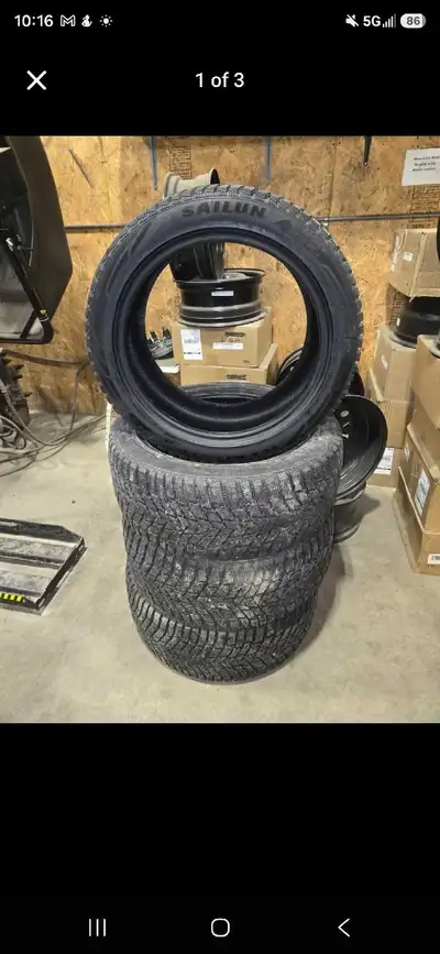 Selling a set of 4 BRAND NEW 245/45R18 Sailun Ice Blazer Winter Tires. These tires have less than 50...