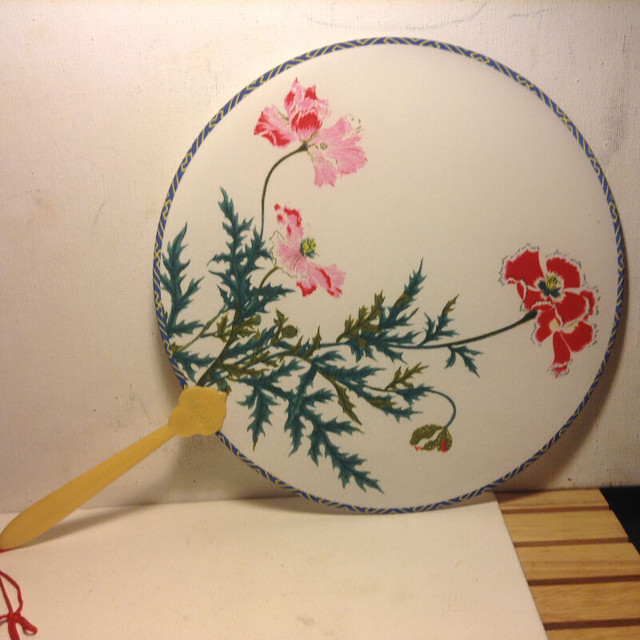 Vintage Chinese Silk Screen Round Paddle Fans in Arts & Collectibles in Vancouver