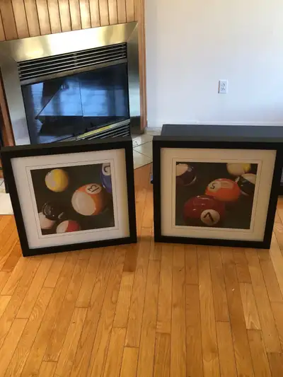 I am selling two frame prints called "Corner Pocket" by Karen Dupre. It's $40 each. The frame is app...