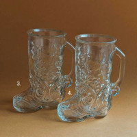 Vintage Cowboy Boot Beer Glasses . Beer Mugs.Stags.Wedding.Vases
