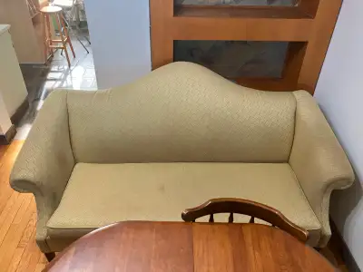 Matching Pair of Camelback Loveseats, View more
