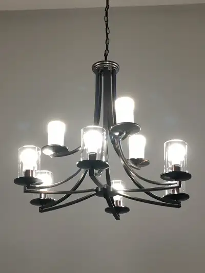 Beautiful 2-tier, 9-lights chandelier, View more