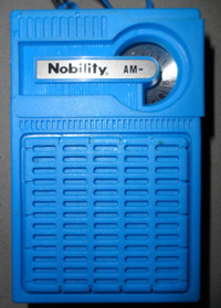NIB Vintage Blue NOBILITY AM SOLID STATE POCKET RADIO HONG KONG