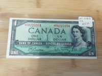 1954   Canada    $1 BC-37bA AU Banknote