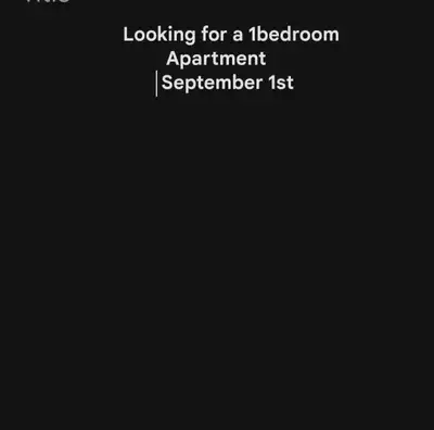 Looking for 1 bedroom apartment from September 1st