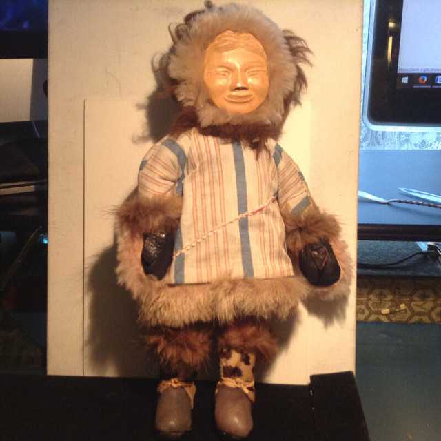 Vintage  Native American Indian Eskimo Carved Wood Doll in Arts & Collectibles in Vancouver