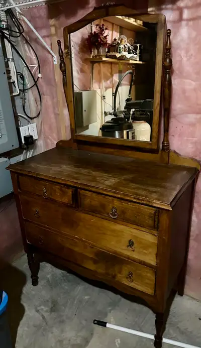 Antique wood dresser, View more
