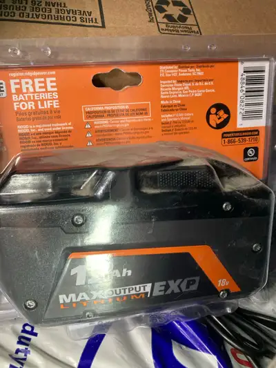 RIDGID 18V MAX Output EXP Lithium-Ion 12.0 Ah Battery, View more