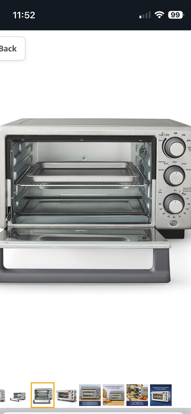 Oster Compact Countertop Oven With Air Fryer, Stainless Steel. B Microwaves & Cookers
