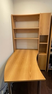 Spacious Desk with hutch, cabinet and drawers