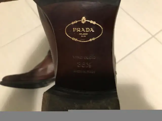 Luxurious Women’s Brown Leather Tall Prada Boots - Italy - 7.5 in Women's - Shoes in Oshawa / Durham Region - Image 8