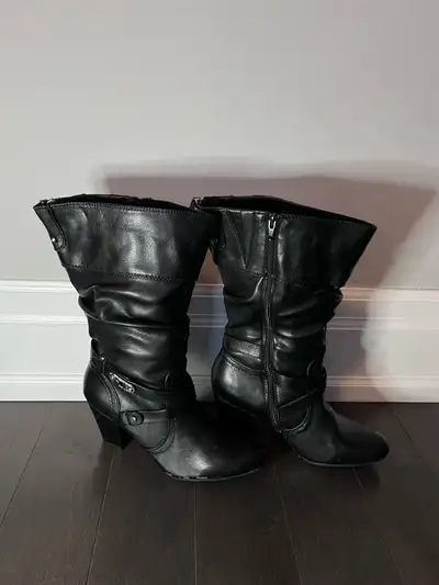 Women’s Black Leather Boots , View more