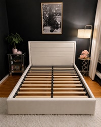 Lift up bed frame with storage _ Brand new