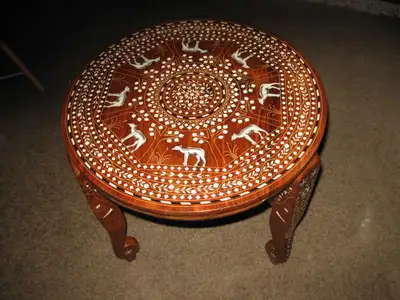 Handcrafted, hardwood, inlaid table - new - $ 500, View more