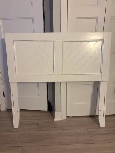 Twin bed headboard, color white, wood, View more
