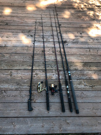 5 fishing rods and 2 reels