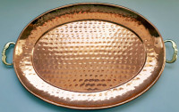 Vintage 15-Inch by 11-Inch Hammered-Copper Tray; Louisbourg